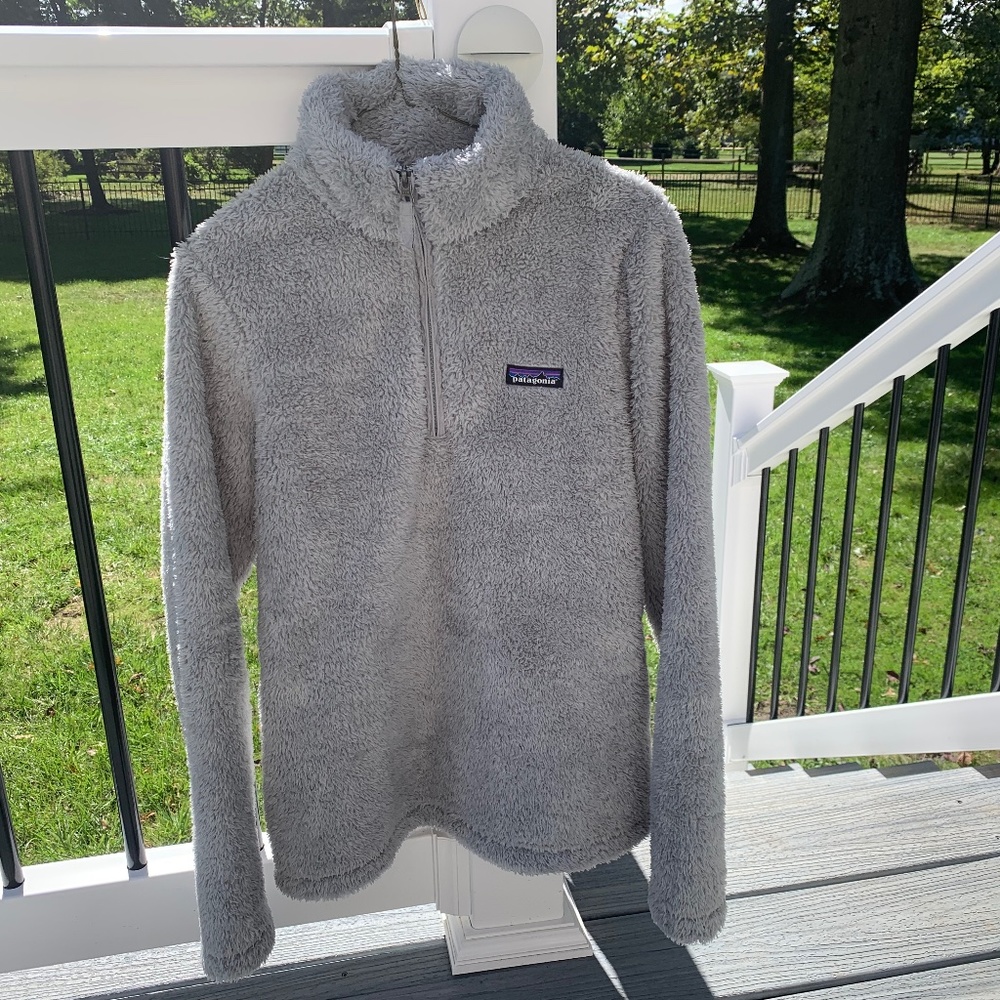 PATAGONIA grey womens 1/2 zip fleece Jacket Sz Med